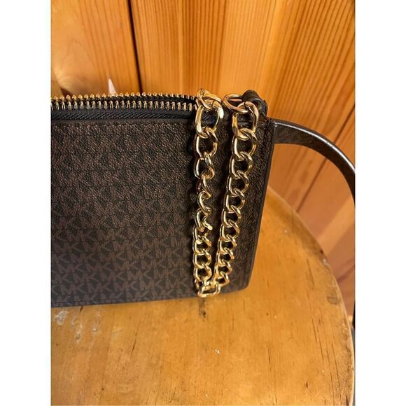 Michael Kors Chocolate Brown Signature Pull Chain Waist Belt Bag Size M nwt - Picture 5 of 9